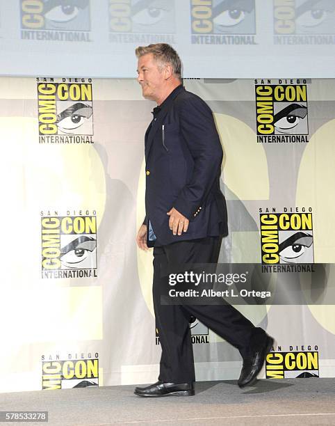 Actor Alec Baldwin attends "Snowden" panel during Comic-Con International 2016 at San Diego Convention Center on July 21, 2016 in San Diego,...