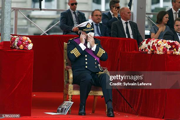 Belgium's Prince Laurent attends the Military Parade to celebrate Belgium's National Day on July 21, 2016 in Brussels, Belgium.