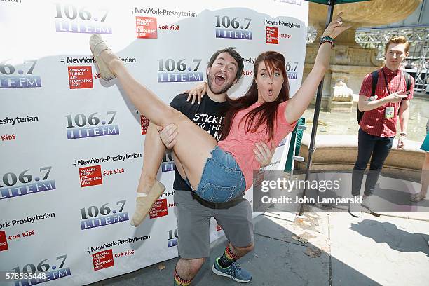 Alex Brightman and Sierra Boggess attend the 106.7 LITE FM's Broadway in Bryant Park 2016 at Bryant Park on July 21, 2016 in New York City.