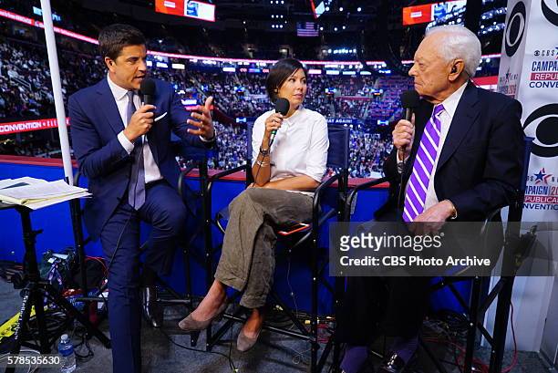 Anchor Josh Elliott, Alex Wagner of The Atlantic and CBS News Contributor Bob Schieffer on CBSN's live streaming coverage of the 2016 Republican...