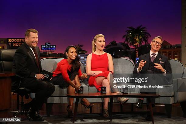 Zoe Saldana, Julia Stiles and Paul Feig join James Corden on "The Late Late Show with James Corden," Tuesday, July 19th, 2016 on The CBS Television...