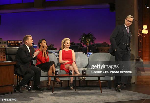 Zoe Saldana, Julia Stiles and Paul Feig join James Corden on "The Late Late Show with James Corden," Tuesday, July 19th, 2016 on The CBS Television...