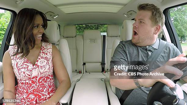 The First Lady Michelle Obama joins James Corden for Carpool Karaoke on "The Late Late Show with James Corden," Wednesday, July 20th 2016 on The CBS...