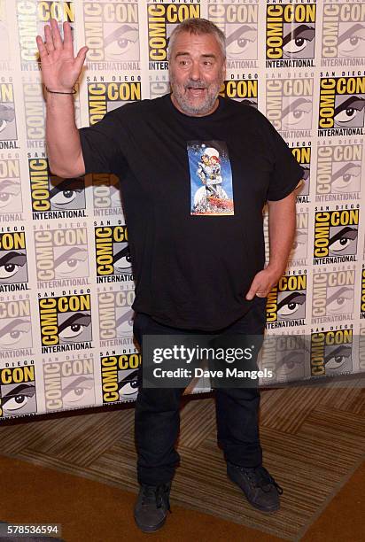 Director Luc Besson attends the EuropaCorp press line during Comic-Con International 2016 at Hilton Bayfront on July 21, 2016 in San Diego,...