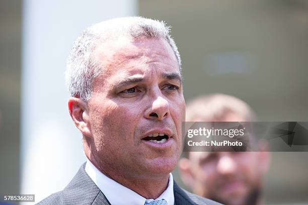 Washington, D.C. On Thursday, July 21, outside of the West Wing of the White House, Kansas City Royals General Manager, Dayton Moore, takes questions...