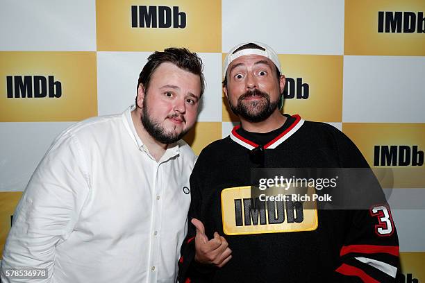 Actor John Bradley and host Kevin Smith attend the IMDb Yacht at San Diego Comic-Con 2016: Day One at The IMDb Yacht on July 21, 2016 in San Diego,...