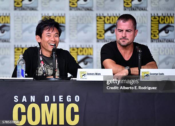 Director James Wan and actor George Eads attend CBS Television Studios Block including "Scorpion," "American Gothic" and "MacGyver" during Comic-Con...