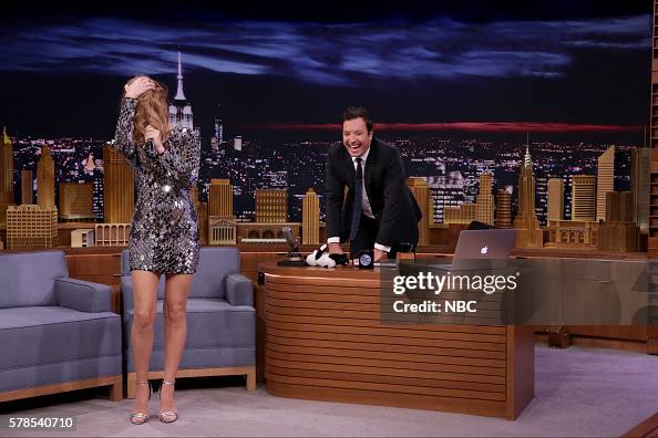 Singer Céline Dion and host Jimmy Fallon play 