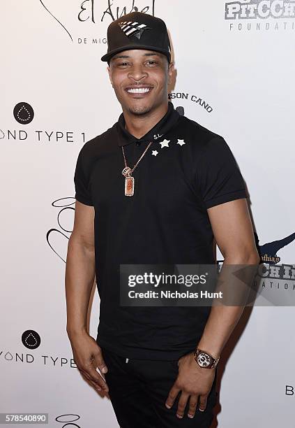 Hip-hop artist T.I. Attends the Roc Nation Summer Classic Charity Basketball Tournament at Barclays Center of Brooklyn on July 21, 2016 in New York...