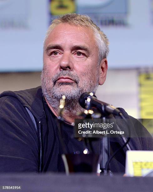 Director Luc Besson attends the "Valerian And The City Of A Thousand Planets" panel during Comic-Con International 2016 at San Diego Convention...