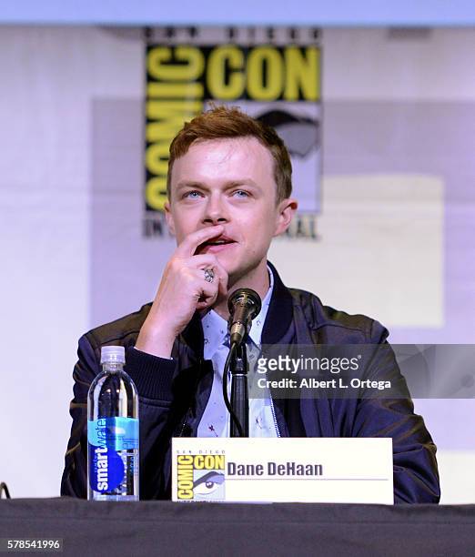 Actor Dane DeHaan attends the "Valerian And The City Of A Thousand Planets" panel during Comic-Con International 2016 at San Diego Convention Center...