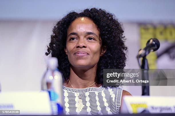 Producer Virginie Besson-Silla attends the "Valerian And The City Of A Thousand Planets" panel during Comic-Con International 2016 at San Diego...