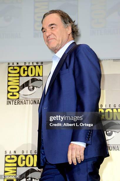 Writer/director Oliver Stone attends the "Valerian And The City Of A Thousand Planets" panel during Comic-Con International 2016 at San Diego...