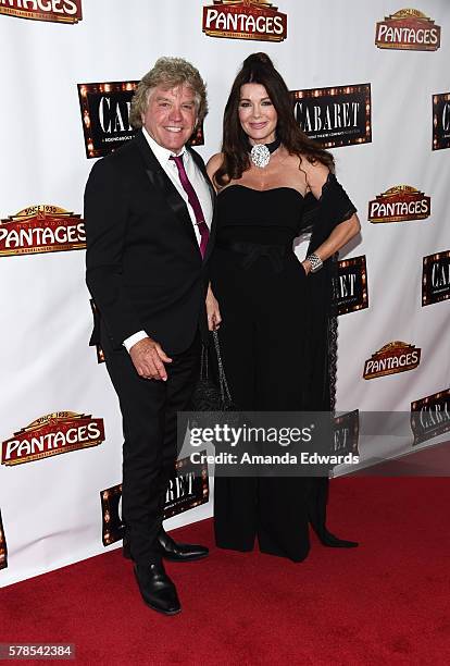 Television personalities Ken Todd and Lisa Vanderpump arrive at the opening of "Cabaret" at the Hollywood Pantages Theatre on July 20, 2016 in...