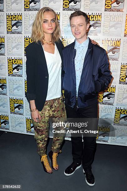 Actors Cara Delevingne and Dane DeHaan attend the "Valerian And The City Of A Thousand Planets" panel during Comic-Con International 2016 at San...