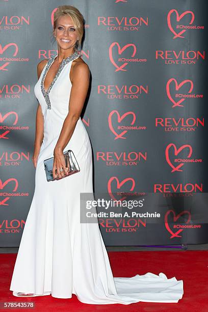 Laura Hamilton arrives for the Revlon Choose Love Masquerade Ball at Victoria and Albert Museum on July 21, 2016 in London, England.