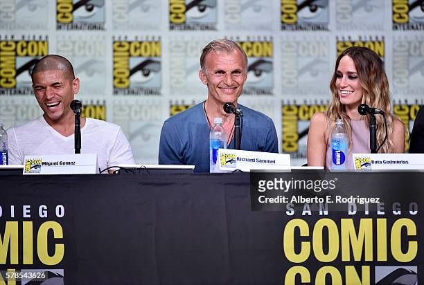 Actors Miguel Gomez, Richard Sammel and Ruta Gedmintas attend "The Strain" screening at Comic-Con International 2016 at San Diego Convention Center...