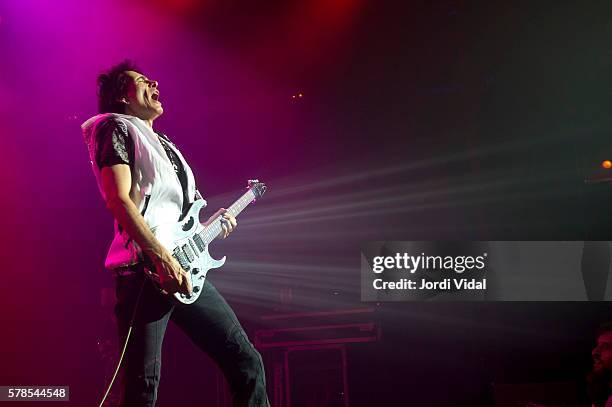 Steve Vai performs on stage at Sala Barts on July 21, 2016 in Barcelona, Spain.