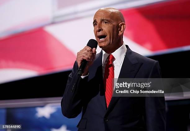 Tom Barrack, former Deputy Interior Undersecretary in the Reagan administration, delivers a speech on the fourth day of the Republican National...