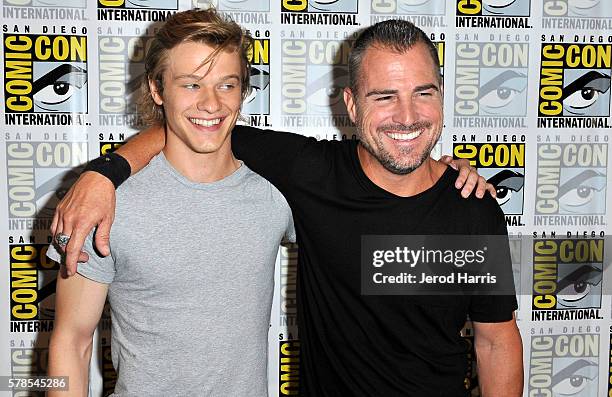 Actors Lucas Till and George Eads attend CBS Fan Favorites Press Line during Comic-Con International 2016 at Hilton Bayfront on July 23, 2016 in San...