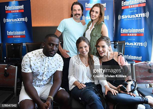Actors Shamier Anderson and Michael Eklund and actresses Katherine Barrell, Dominique Provost-Chalkley and Melanie Scrofano attend SiriusXM's...
