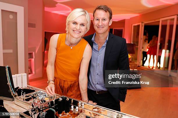 Barbara Sturm and her husband Adam Waldman attend the 'Dr. Barbara Sturm & Net-A-Porter' Dinner Party on July 21, 2016 in Munich, Germany.