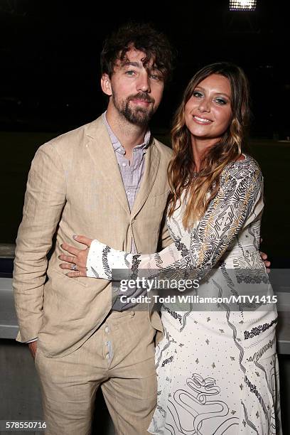 Cinematographer Stephen Ringer and actress Aly Michalka pose backstage at the MTV Fandom Awards San Diego at PETCO Park on July 21, 2016 in San...