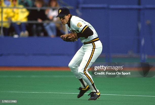 Jay Bell of the Pittsburgh Pirates in action during an Major League Baseball game circa 1992 at Three Rivers Stadium in Pittsburgh, Pennsylvania....