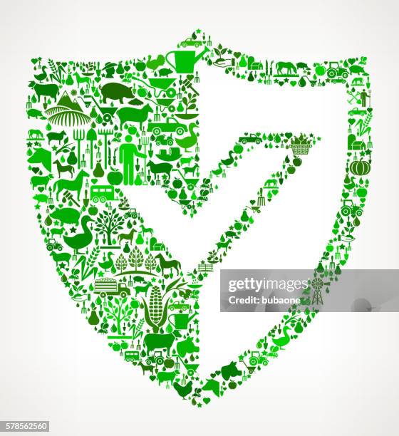 shield farming and agriculture green icon pattern - sun safety stock illustrations