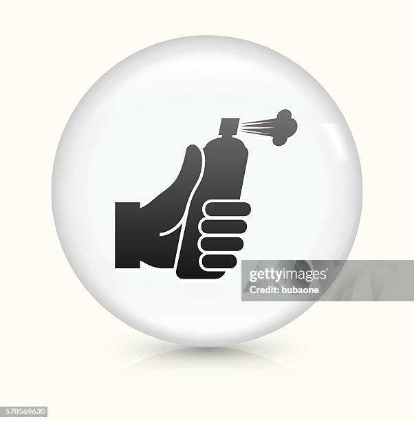 bug spray icon on white round vector button - exterminator stock illustrations