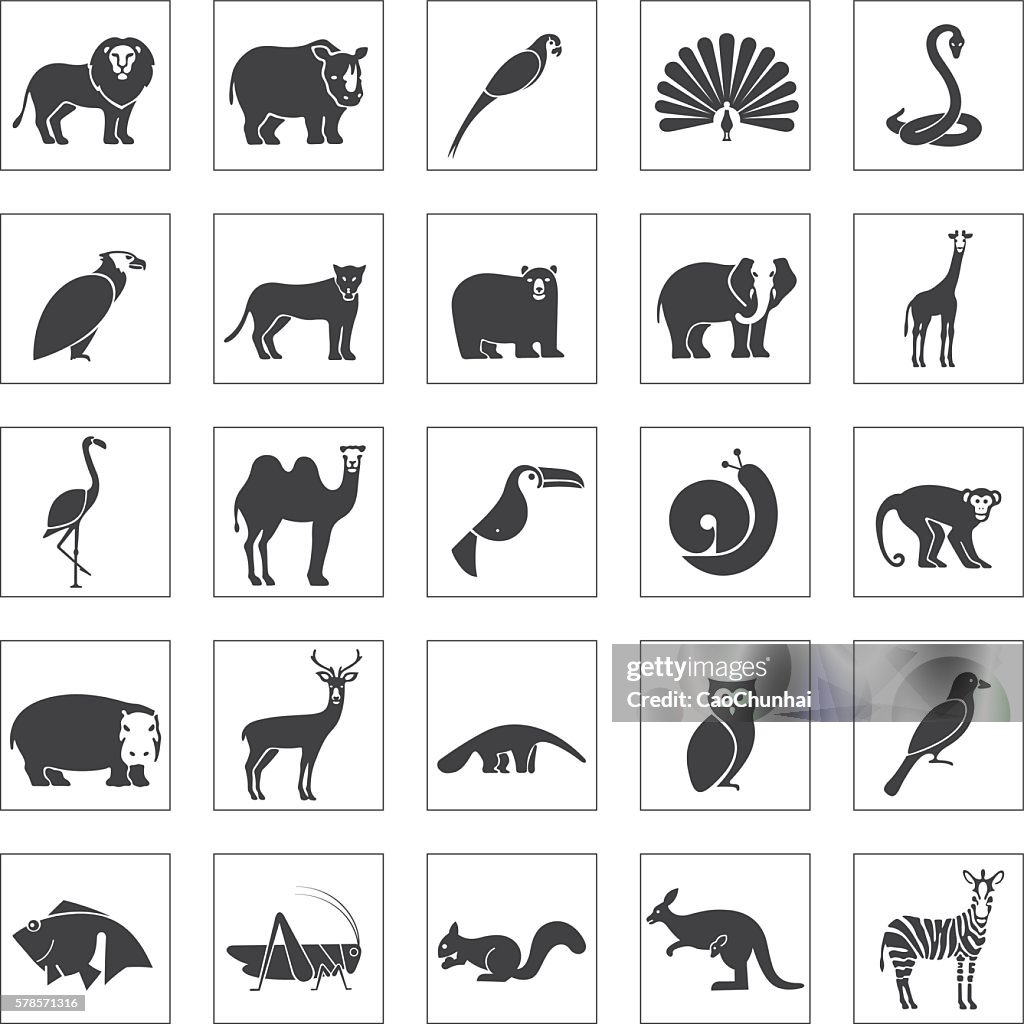 Animals icons set