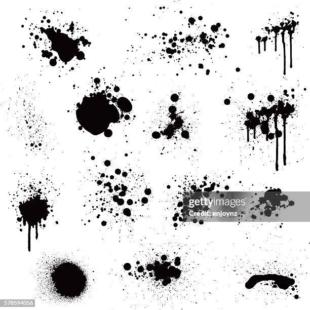 illustrazioni stock, clip art, cartoni animati e icone di tendenza di schizzi di vernice - imbrattato