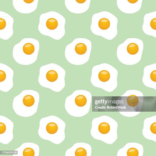stockillustraties, clipart, cartoons en iconen met fried eggs pattern - ontbijt