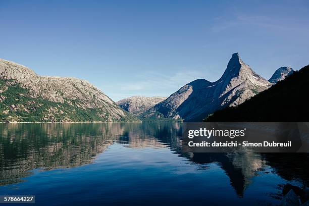 mount stetind in nordthern norway - stetind stock pictures, royalty-free photos & images