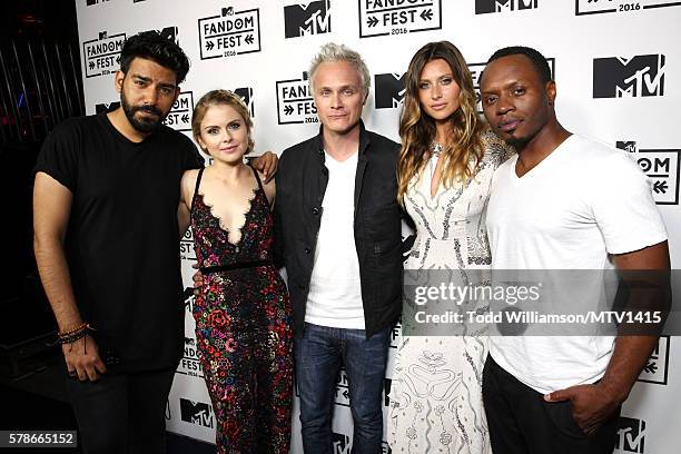 Actors Rahul Kohli, Rose McIver, David Anders, Aly Michalka and Malcolm Goodwin attend the MTV Fandom Awards San Diego at PETCO Park on July 21, 2016...