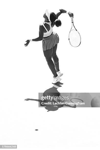 Sachia Vickery of the United States competes against Catherine Bellis of the United States during day four of the Bank of the West Classic at the...