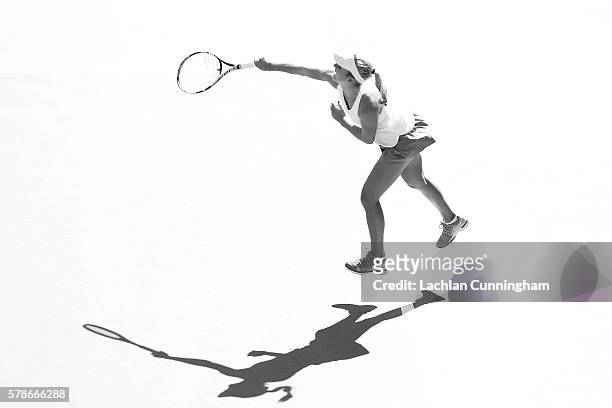 Catherine Bellis of the United States competes against Sachia Vickery of the United States during day four of the Bank of the West Classic at the...