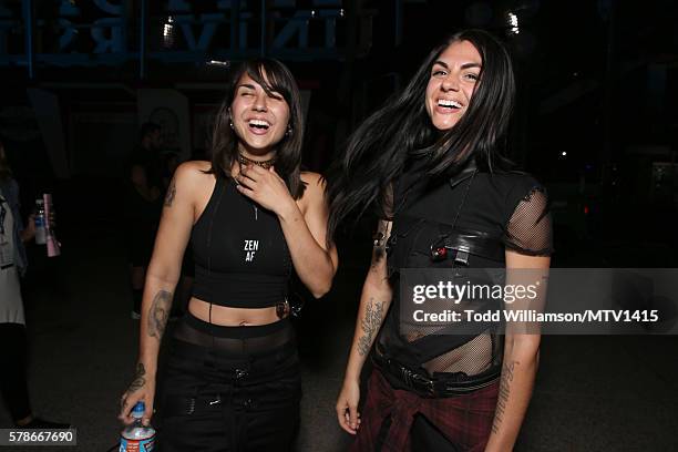 Musicians Yasmine Yousaf and Jahan Yousaf of Krewella attend the MTV Fandom Awards San Diego at PETCO Park on July 21, 2016 in San Diego, California.