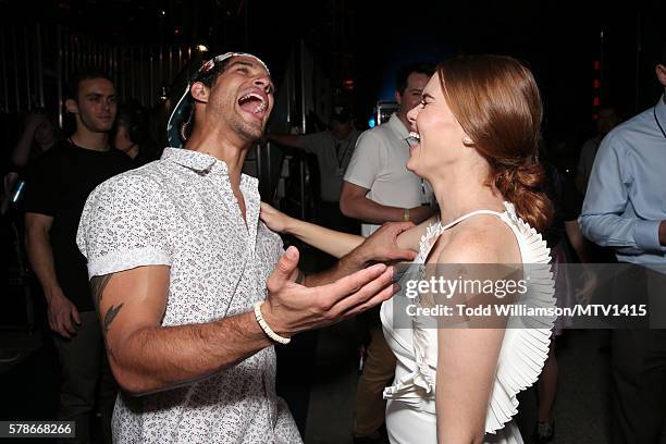 Host Tyler Posey and actress Holland Roden attend the MTV Fandom Awards San Diego at PETCO Park on July 21, 2016 in San Diego, California.