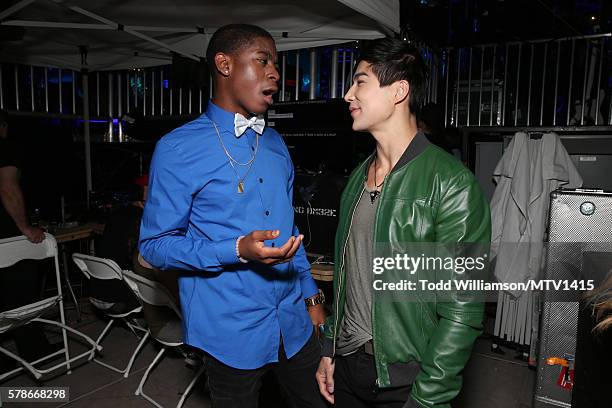 Actors RJ Cyler and Ludi Lin attend the MTV Fandom Awards San Diego at PETCO Park on July 21, 2016 in San Diego, California.