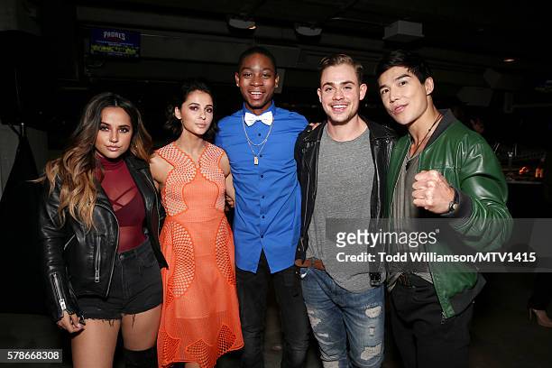 Actors Becky G., Naomi Scott, RJ Cyler, Dacre Montgomery and Ludi Lin attends the MTV Fandom Awards San Diego at PETCO Park on July 21, 2016 in San...