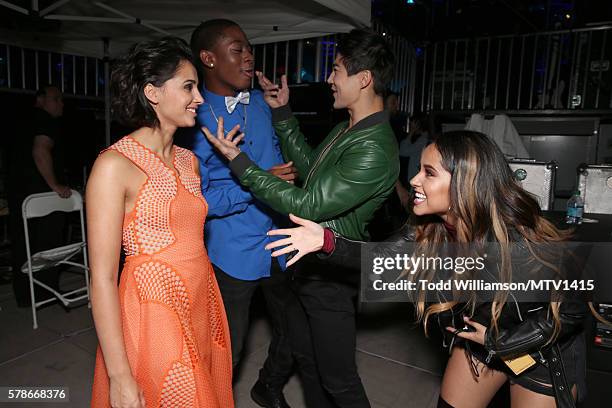 Actors Naomi Scott, RJ Cyler, Ludi Lin and Becky G. Attends the MTV Fandom Awards San Diego at PETCO Park on July 21, 2016 in San Diego, California.