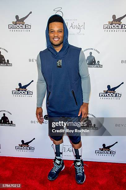 Player Robinson Cano attends the 2016 Roc Nation Summer Classic Charity Basketball Tournament at Barclays Center of Brooklyn on July 21, 2016 in New...