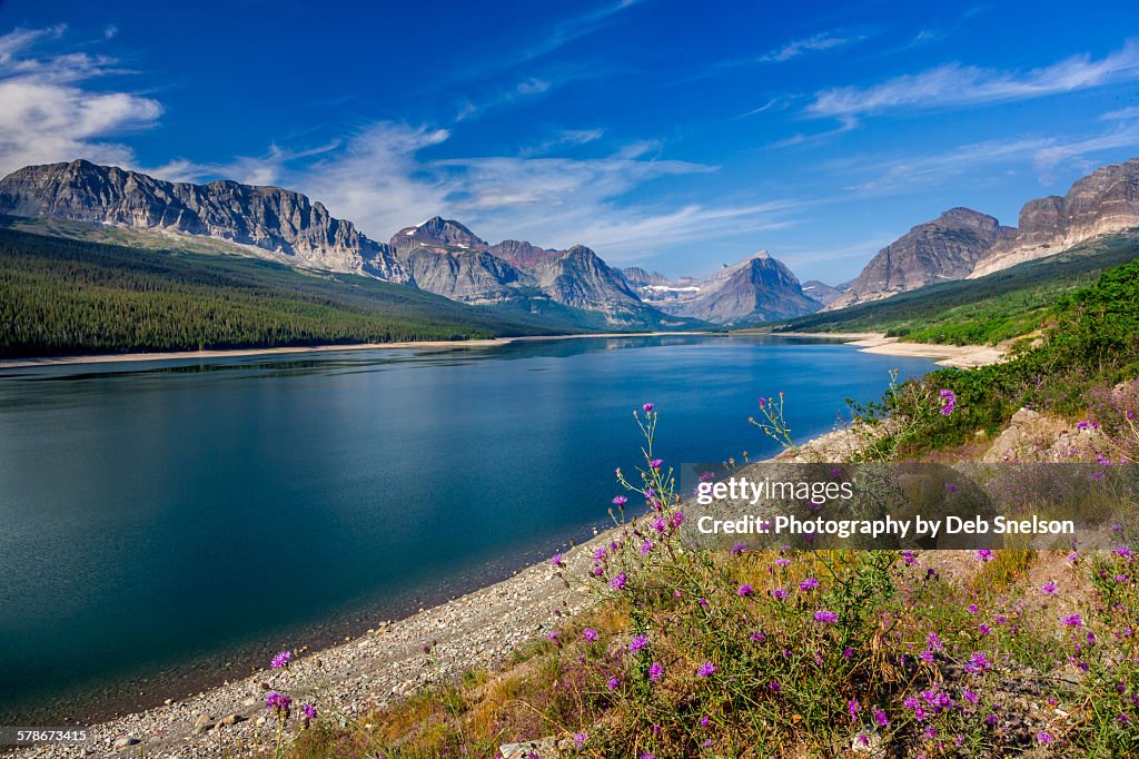 Lake Sherburne with Many Glacier Mountains