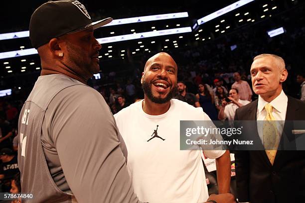 Sabathia and Juan OG Perez attend the 2016 Roc Nation Summer Classic Charity Basketball Tournament at Barclays Center of Brooklyn on July 21, 2016 in...