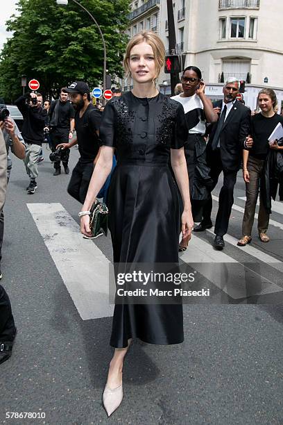 Natalia Vodianova leaves the Christian Dior Haute Couture Fall/Winter 2016-2017 show as part of Paris Fashion Week on July 4, 2016 in Paris, France.