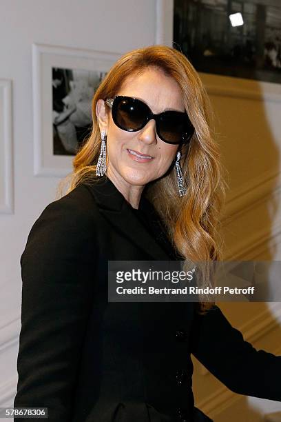Singer Celine Dion attends the Christian Dior Haute Couture Fall/Winter 2016-2017 show as part of Paris Fashion Week on July 4, 2016 in Paris, France.