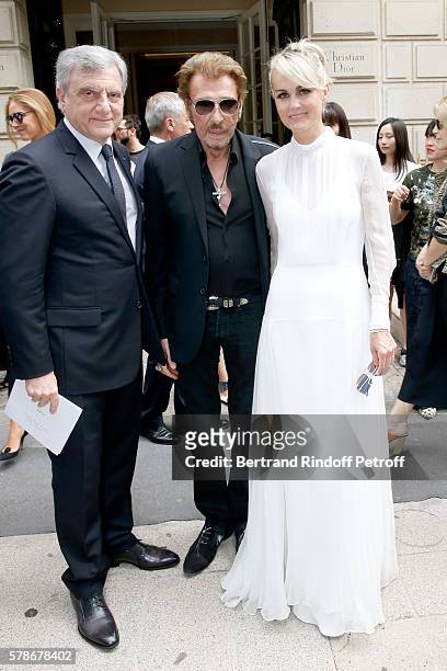 Dior, Sidney Toledano, singer Johnny Hallyday and his wife Laeticia attend the Christian Dior Haute Couture Fall/Winter 2016-2017 show as part of...