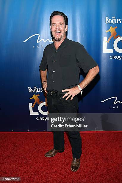 Actor Kevin Dillon attends the 10th anniversary celebration of "The Beatles LOVE by Cirque du Soleil" at The Mirage Hotel & Casino on July 14, 2016...