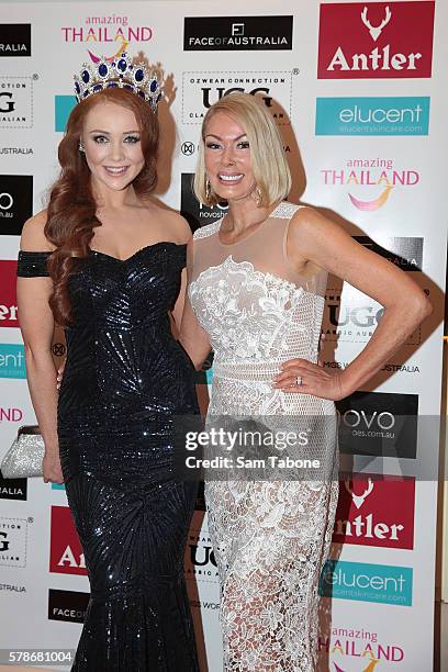 Tess Alexander and Janet Roach during the Miss World Australia 2016 National Final at Crown Palladium on July 22, 2016 in Melbourne, Australia.